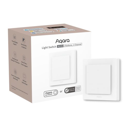Aqara Smart Wall Switch H2 EU | 2 Buttons | 1 Channel Aqara Smart Wall Switch H2 EU – 2 tipki, 1 kanal
