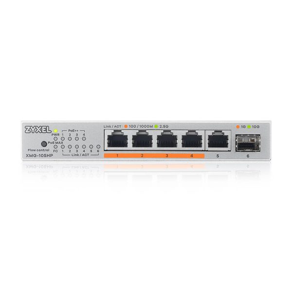 Zyxel XMG-105HP – 5-portno 2,5GbE PoE++ stikalo s SFP+ – dodatna slika 2 Zyxel XMG-105HP – 5-portno 2,5GbE PoE++ stikalo s SFP+ – dodatna slika 2