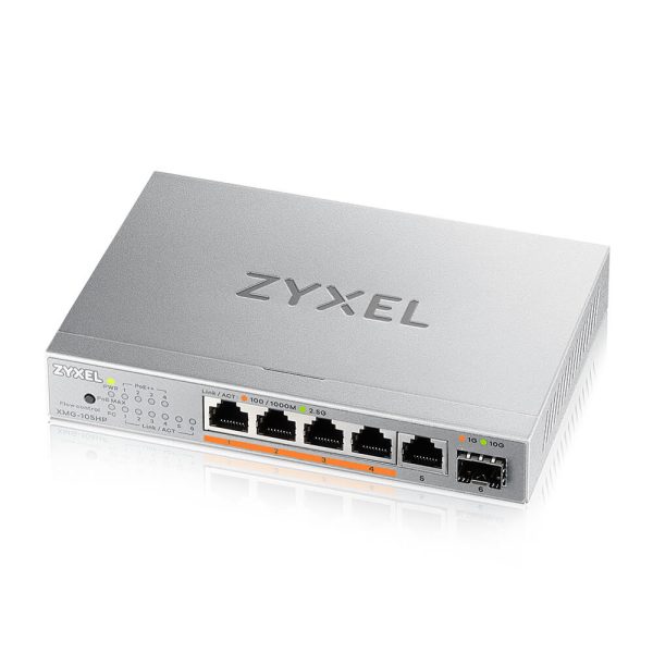Zyxel XMG-105HP-EU0101F 5 Ports 2,5G PoE++ switch Zyxel XMG-105HP – 5-portno 2,5GbE PoE++ stikalo s SFP+