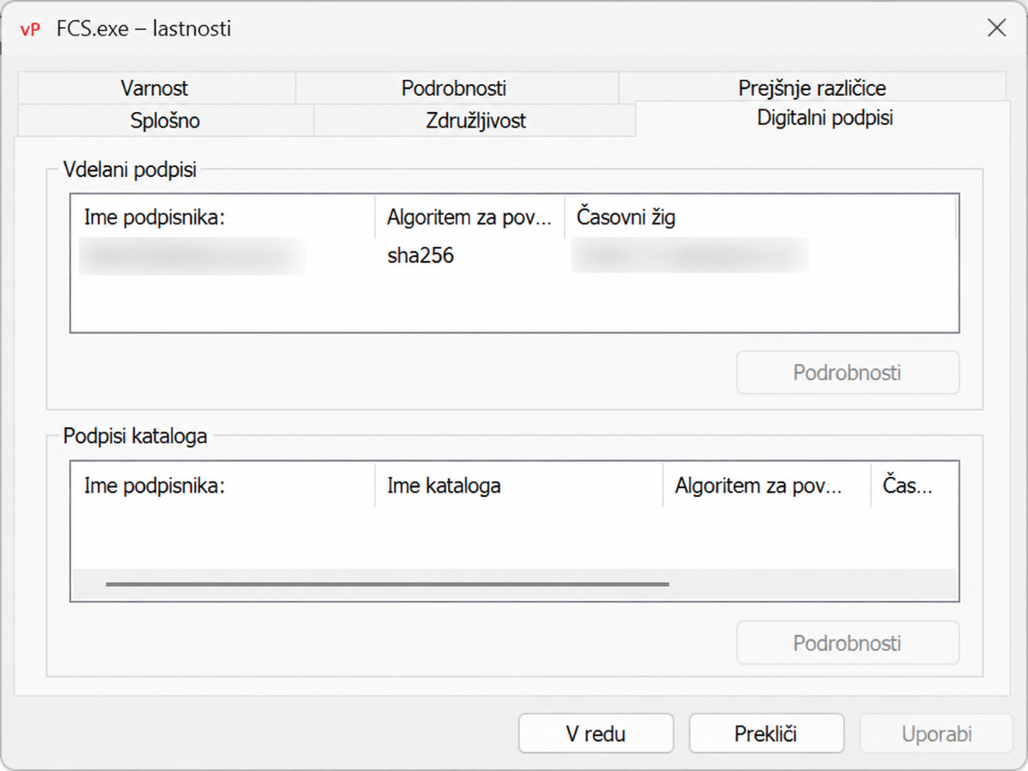 Free Code Signer – uspešno digitalno podpisana programska koda